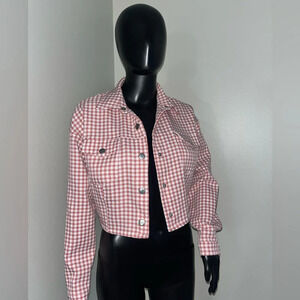 MISSGUIDED Pink/Red Gingham Jacket